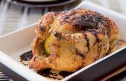 Roast chicken with herb and mustard butter