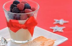 White chocolate mousse with fresh berries