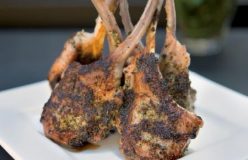 Lamb cutlets with a parsley, caper and garlic crust