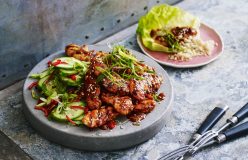 Lilydale Spicy Korean Chicken with Cucumber salad